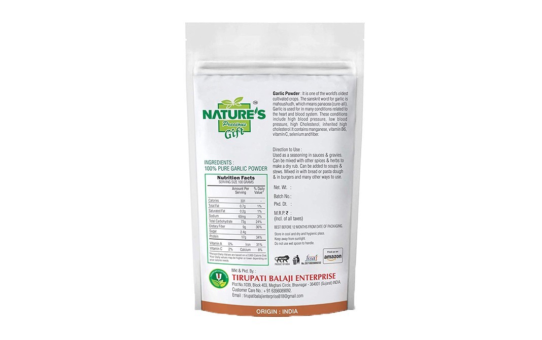 Nature's Gift Garlic Powder    Pack  1 kilogram